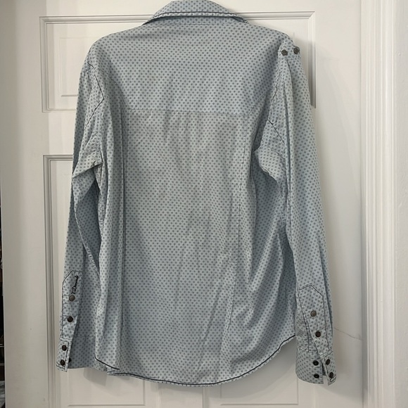 Vintage 7 Diamonds blue and brown button down - Picture 7 of 8